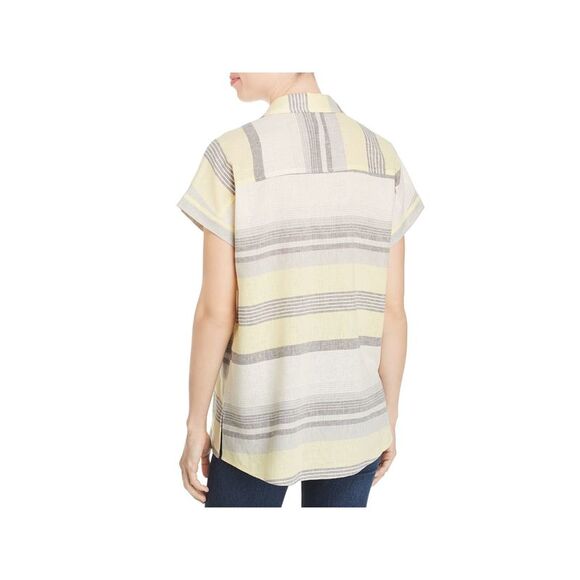 MARLED ESSENTIALS Womens Short Sleeve Collared Button Up Top - Picture 2 of 2